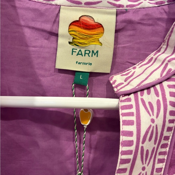 Lilac Sweet Garden Mini Dress - Farm Rio - Size Large - Picture 3 of 6